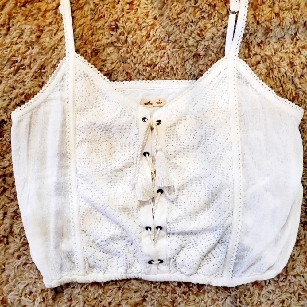 Hollister | White Lace-Up Tank | NWT